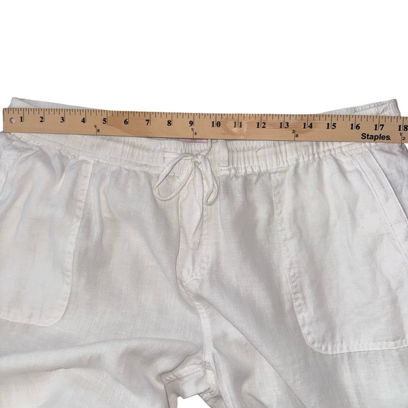St Tropez West 100% Linen White Wide Leg Pants XL Coastal Grandma Resort capsule - Picture 4 of 8